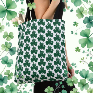 Bolso De Tela Grunge Clover Leaf, trendy irlandesa de la suerte