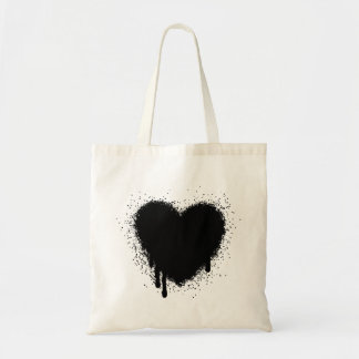 Bolso De Tela Grunge Heart - Negro