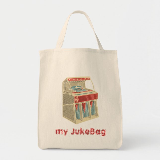 Bolso De Tela Grunge Retro Jukebox (Frente)