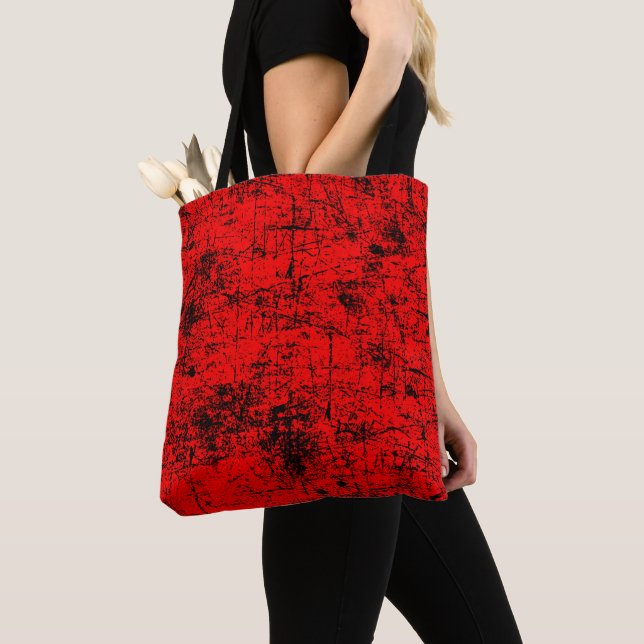 Bolso De Tela Grunge Rojo (Detalle)