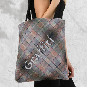 Bolso De Tela Grunge urbano de ladrillo a cuadros personalizados