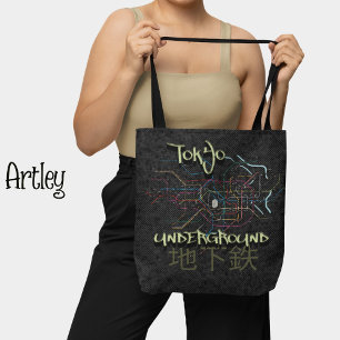 Bolso De Tela Grunge Y2K Tokyo Subway Map Japan Traveller