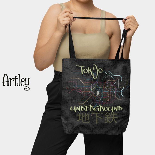 Bolso De Tela Grunge Y2K Tokyo Subway Map Japan Traveller (Subido por el creador)