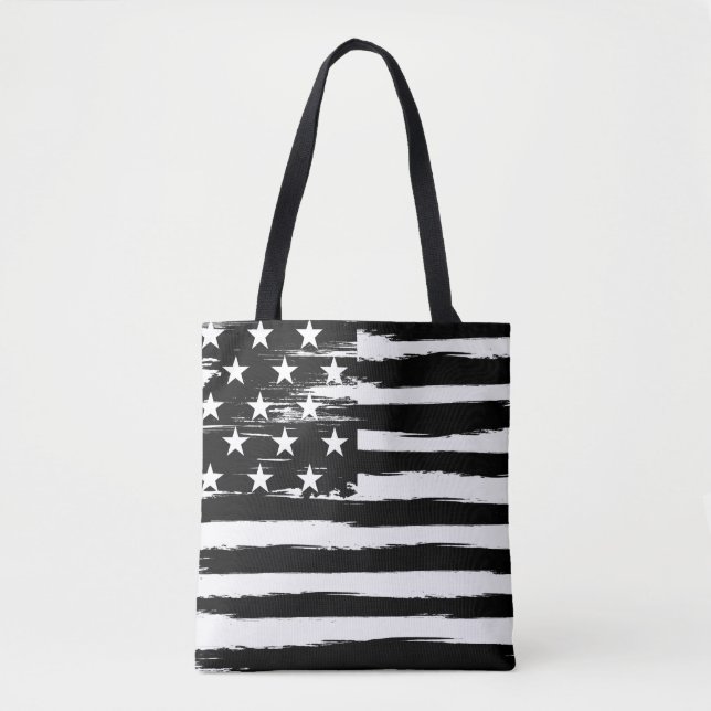 Bolso De Tela Grungy American Flag Tote (Anverso)