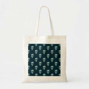 Bolso De Tela Grungy Anatombe Skull Polkadots menta marina