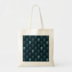 Bolso De Tela Grungy Cráneo anatómico Polkadots menta marina gri