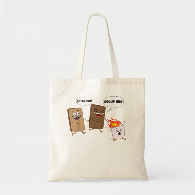 Bolso De Tela Grupo Abrazo gracioso huele a chocolate malvavisco (Frente)