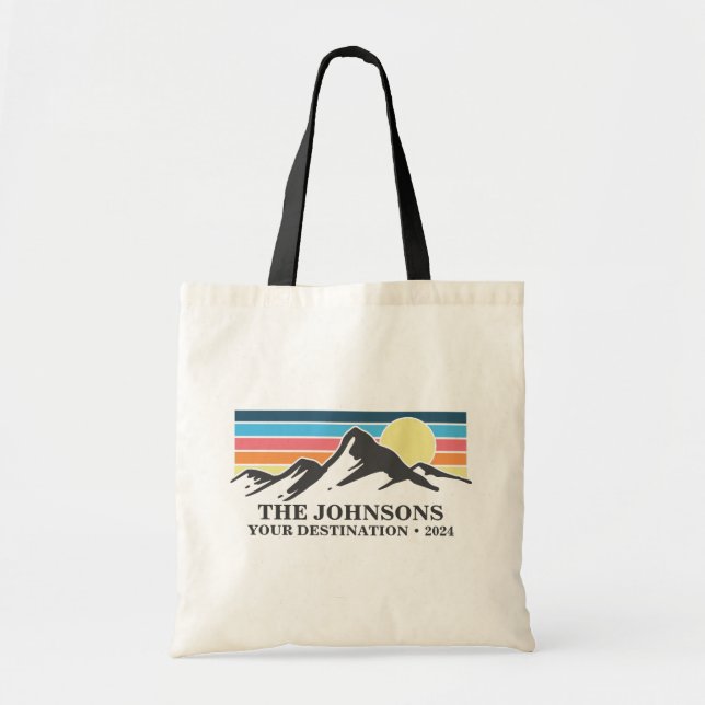Bolso De Tela Grupo de campamento de vacaciones familiares coinc (Frente)