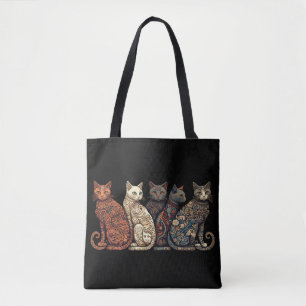 Bolso De Tela Grupo de gatos al estilo de fondo de escritorio vi