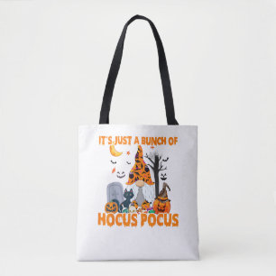 Bolso De Tela Grupo de Hocus Pocus Calabaza Gnome Gato asustado