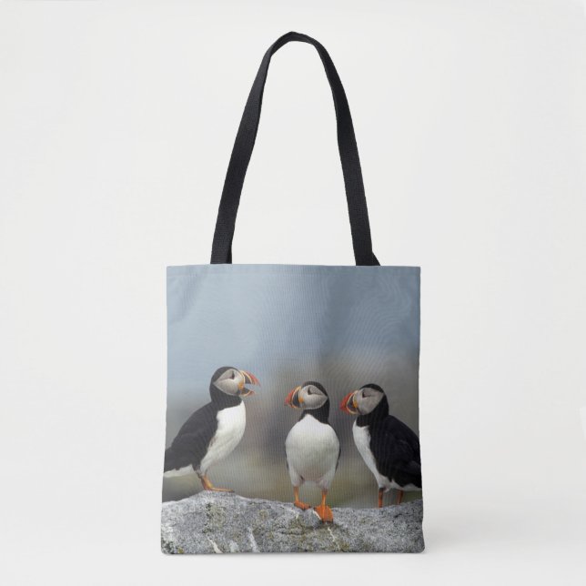 Bolso De Tela Grupo de Puffin del Atlántico (Anverso)