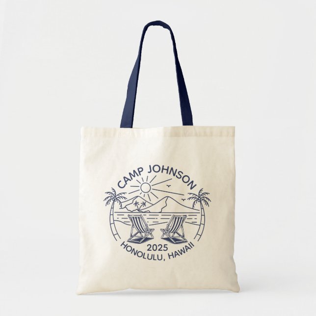 Bolso De Tela Grupo de vacaciones de la familia personalizado (Frente)