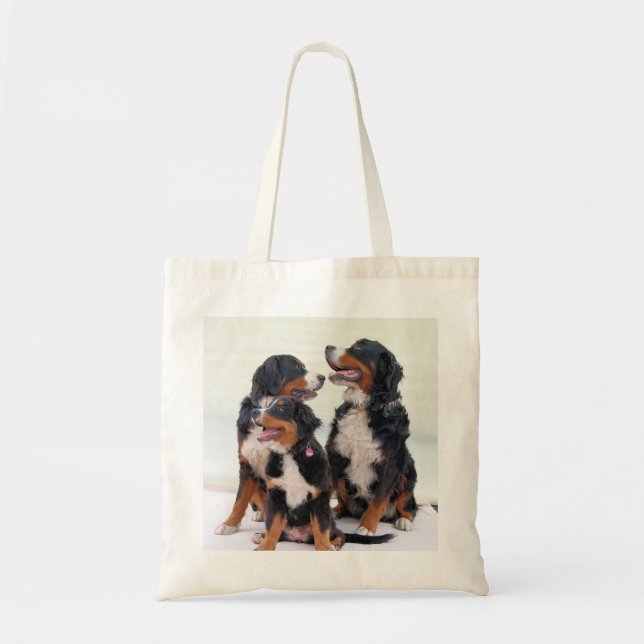 Bolso De Tela grupo del perro de montaña bernese (Frente)