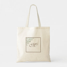 Bolso De Tela Grupo Nupcial Verde Francés Fleur de Lis Monograma