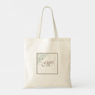 Bolso De Tela Grupo Nupcial Verde Francés Fleur de Lis Monograma