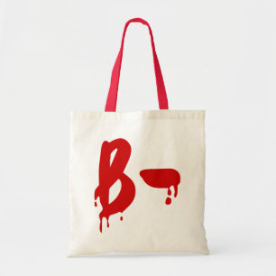 Bolso De Tela Grupo Sanguíneo B- Negativo #Hospital del Horror