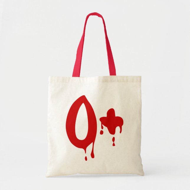 Bolso De Tela Grupo sanguíneo O+ Positivo #Horror Hospital (Frente)