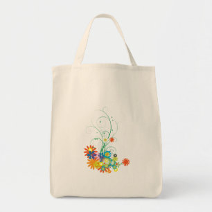 Bolso De Tela grupos de flores de vector swirls