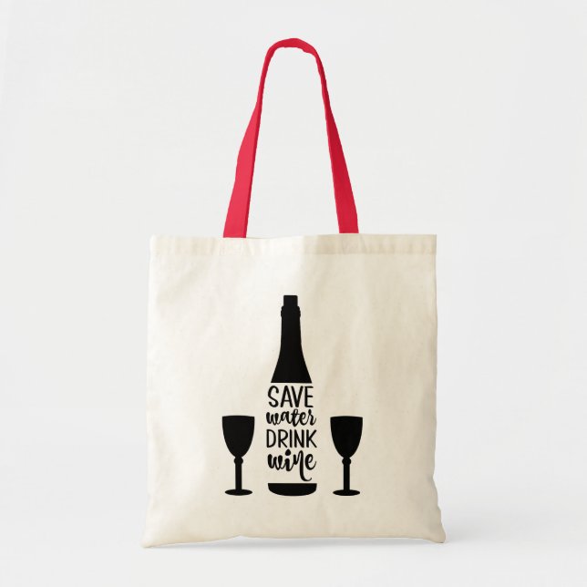 Bolso De Tela Guardar agua beber vino Botella negra Dos gafas (Frente)