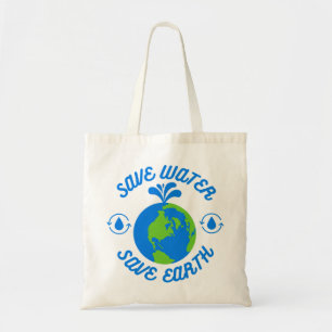 Bolso De Tela Guardar agua salva la Tierra