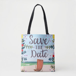 Bolso De Tela Guardar la fecha Vintage Playa y Silla de Cubierta