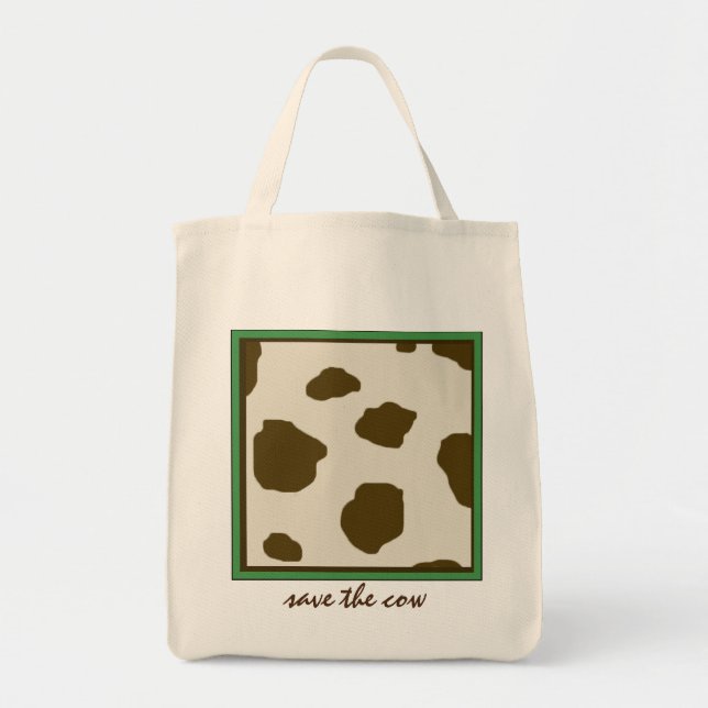 Bolso De Tela GUARDAR LA PIEL Faux Cow Brown (Frente)
