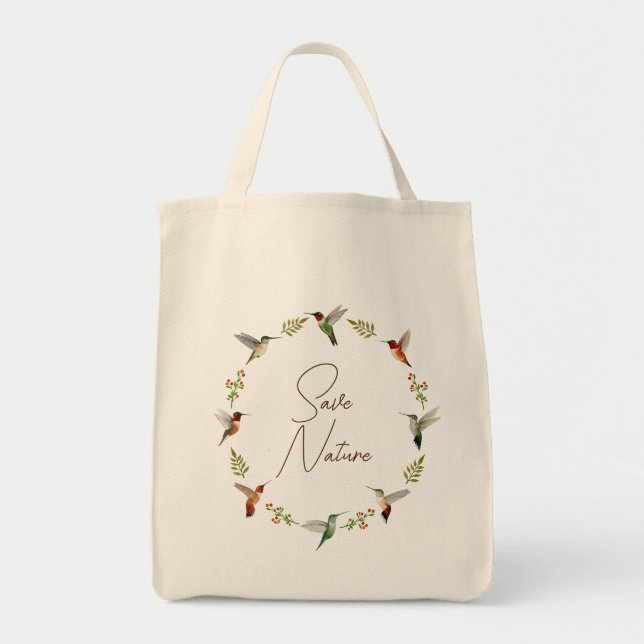 Bolso De Tela Guardar los Hummingbirds de la Naturaleza (Frente)