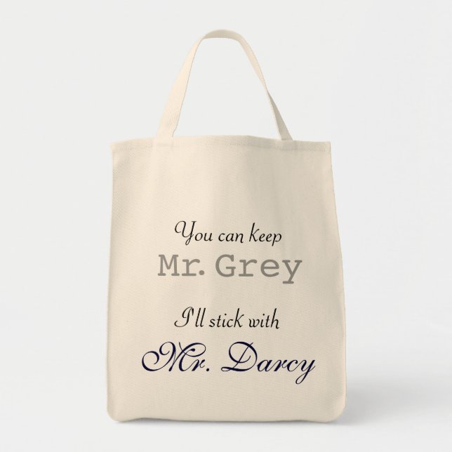 Bolso De Tela Guarde a Sr. Grey I se pegará con Sr. Darcy Tote (Frente)