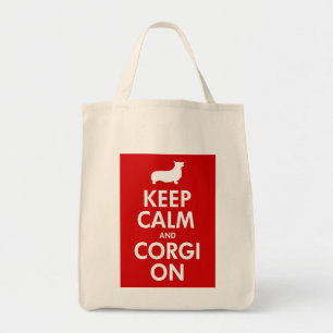 Bolso De Tela Guarde el Corgi tranquilo en el tote del