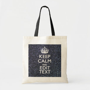 Bolso De Tela Guarde la calma para su texto en estilo de