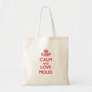 Bolso De Tela Guarde la calma y ame los topos