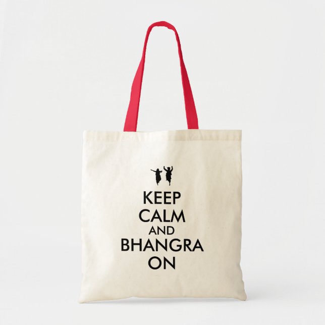 Bolso De Tela Guarde la calma y Bhangra en personalizable del (Frente)