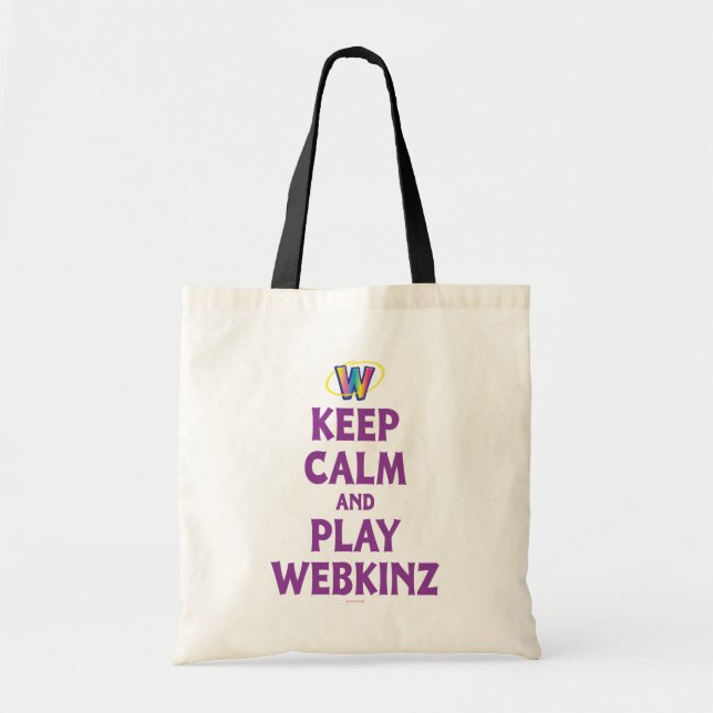 Bolso De Tela Guarde la calma y el juego Webkinz (Frente)
