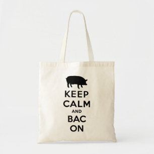 Bolso De Tela Guarde la calma y el tocino