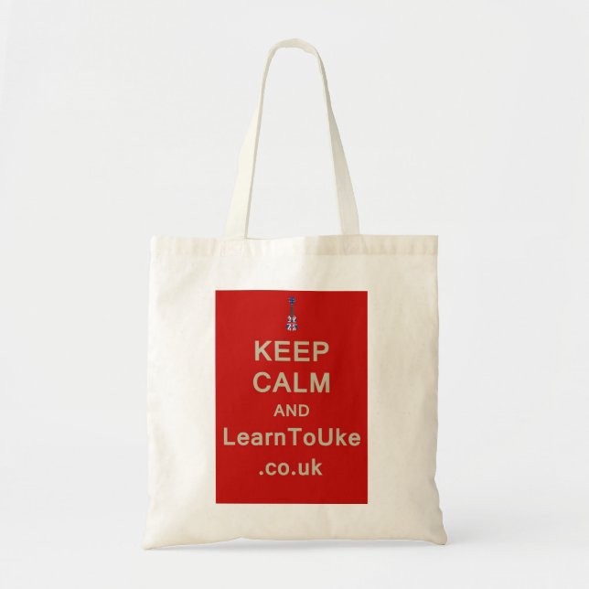 Bolso De Tela Guarde la calma y LearnToUke (Frente)