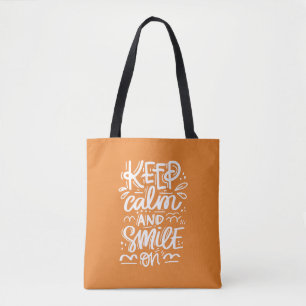 Bolso De Tela Guarde la calma y sonría encendido