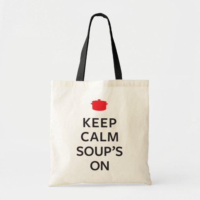 Bolso De Tela Guarde la sopa tranquila encendido (Frente)