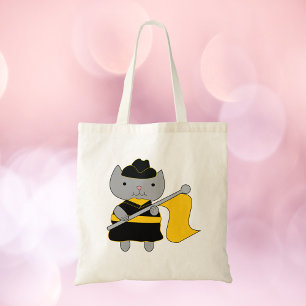 Bolso De Tela Guardia de Color Gato Gris Negro Amarillo