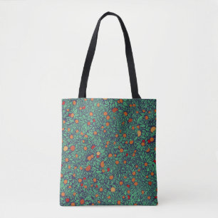 Bolso De Tela Guardia Rica: Patrón de árbol vintage.