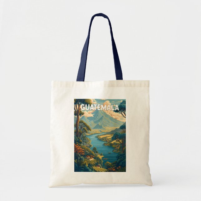 Bolso De Tela Guatemala Ilustracion Viaje de arte (Frente)