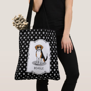 Bolso De Tela Guay Beagle con gafas de sol (tricolor 3) Gracioso
