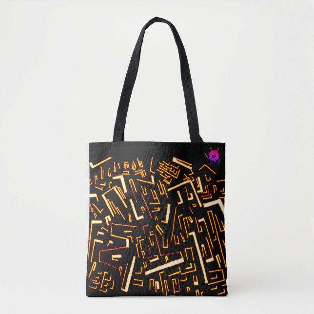 Bolso De Tela Guay Black Gold Groovy (Anverso)