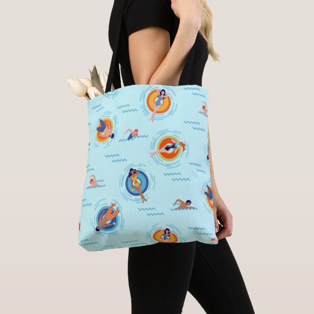 Bolso De Tela Guay Blue pool fiesta Vibe de verano (Detalle)