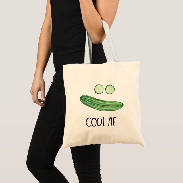 Bolso De Tela Guay como pepino acuarela divertida "Guay AF" (Anverso (producto))