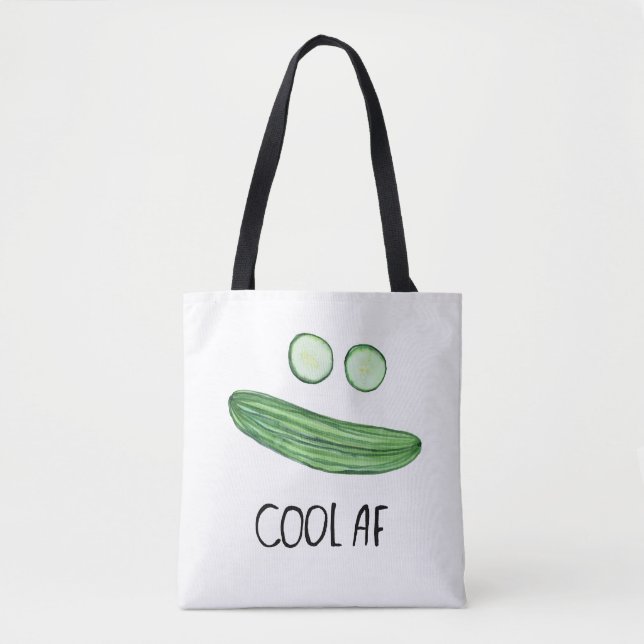 Bolso De Tela Guay como pepino acuarela divertida "Guay AF" (Anverso)