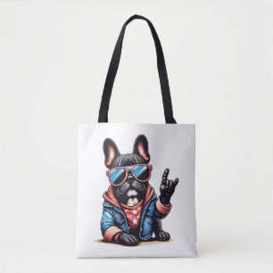 Bolso De Tela Guay Dogzz un fresco bulldog francés con gafas de 