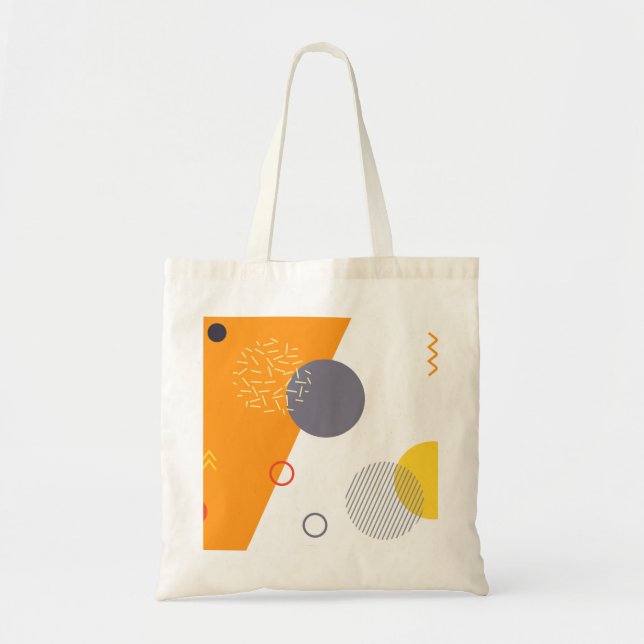 Bolso De Tela Guay, ilustracion geométrico único, moderno y de m (Frente)