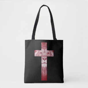 Bolso De Tela Guay Lion Of Judah Cross Jesus Gift para los crist