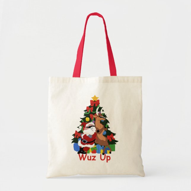 Bolso De Tela Guay Santa y Reindeer Tote Bag (Frente)