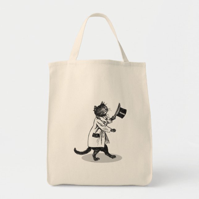 Bolso De Tela Guay Top Hat Cat (Frente)